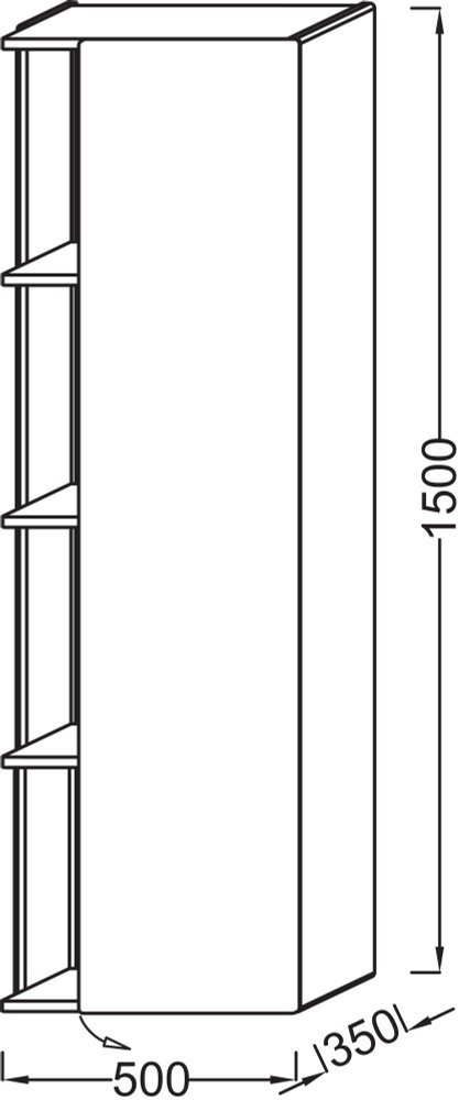 Шкаф-пенал Jacob Delafon Terrace 50см R EB1179D белый