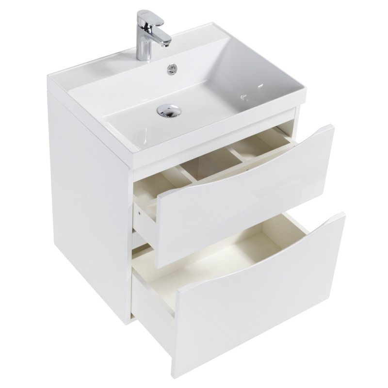 Тумба с раковиной BelBagno Marino 70 MARINO-H60-700-2C-SO-BL-P белая глянцевая