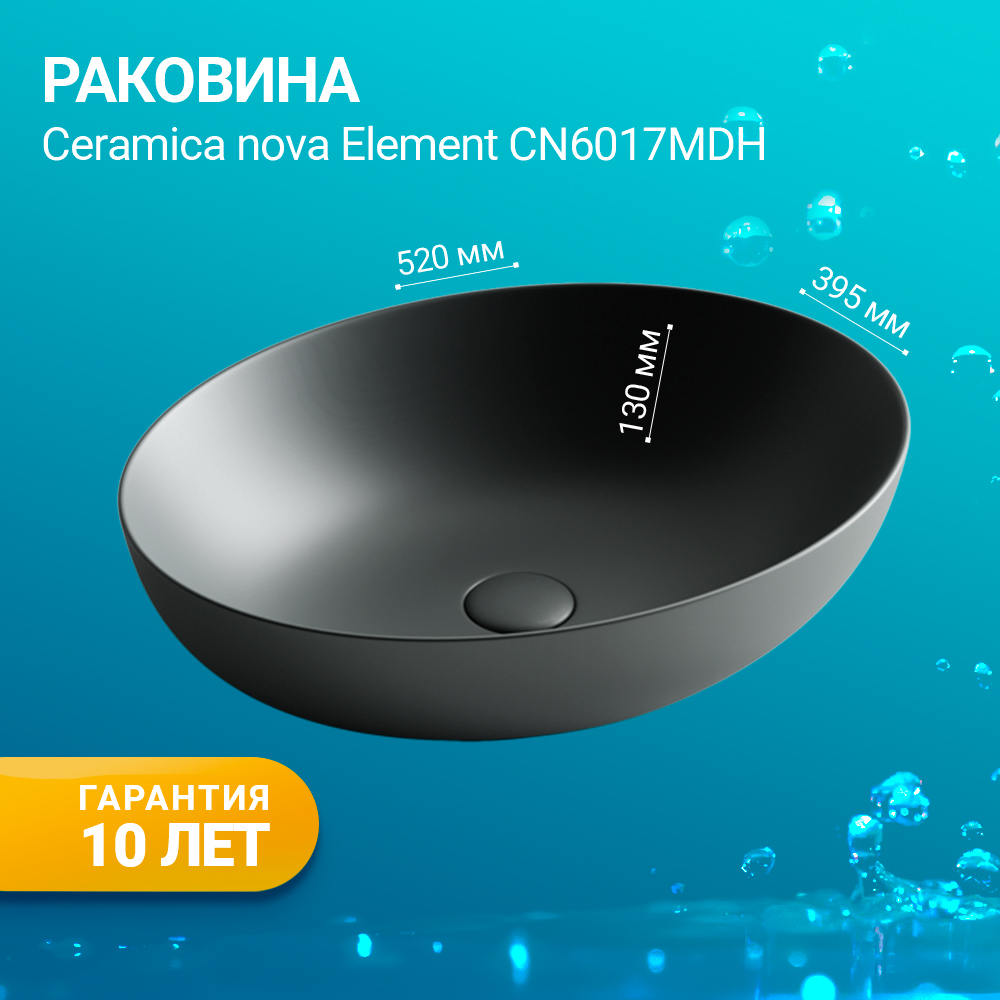 Раковина накладная Ceramica Nova Element CN6017MDH антрацит матовая