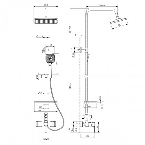 Душевая стойка Lemark Evitta LM0560C хром