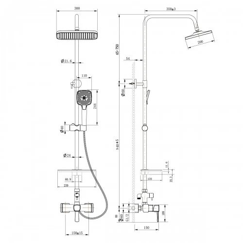 Душевая стойка Lemark Evitta LM0560C хром