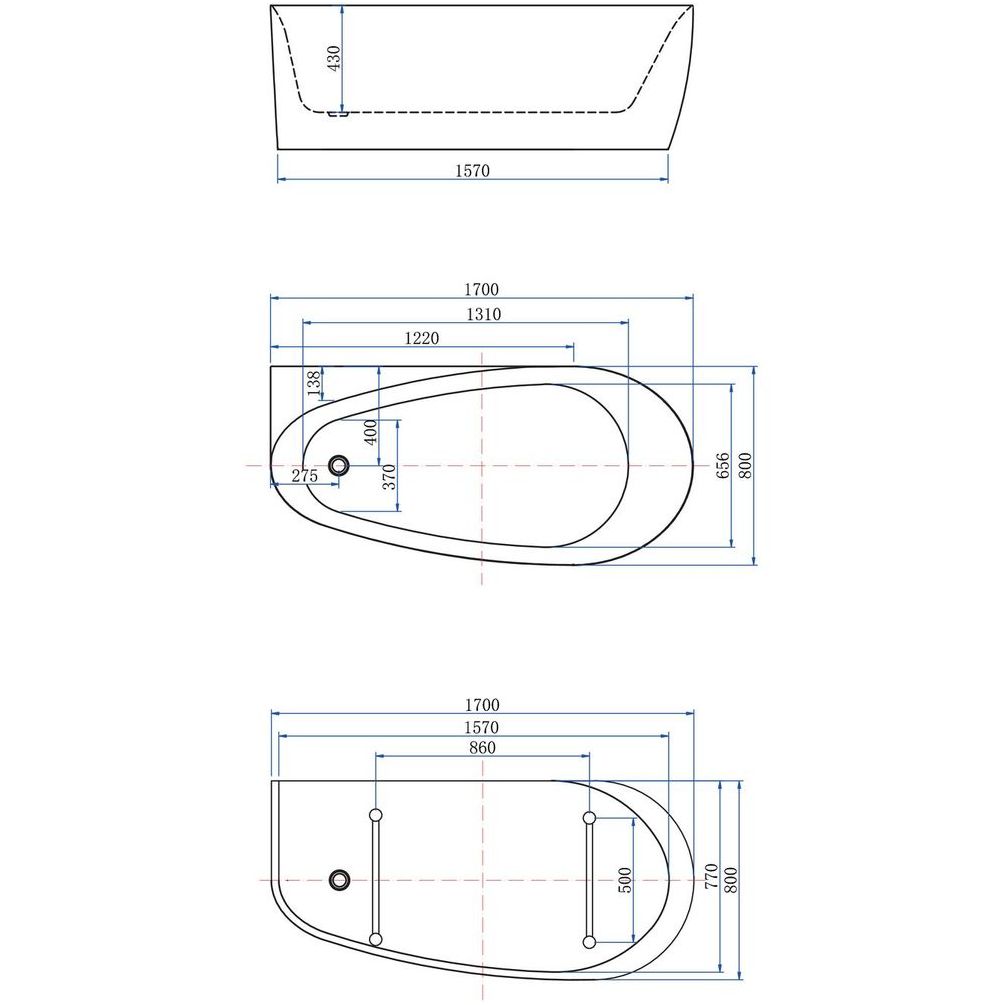 Акриловая ванна Allen Brau Priority 2 170x80 2.31002.21 белый матовый