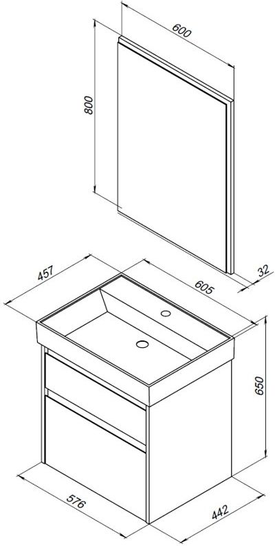 Мебель для ванной Aquanet Nova Lite 60 254216 дуб рустикальный