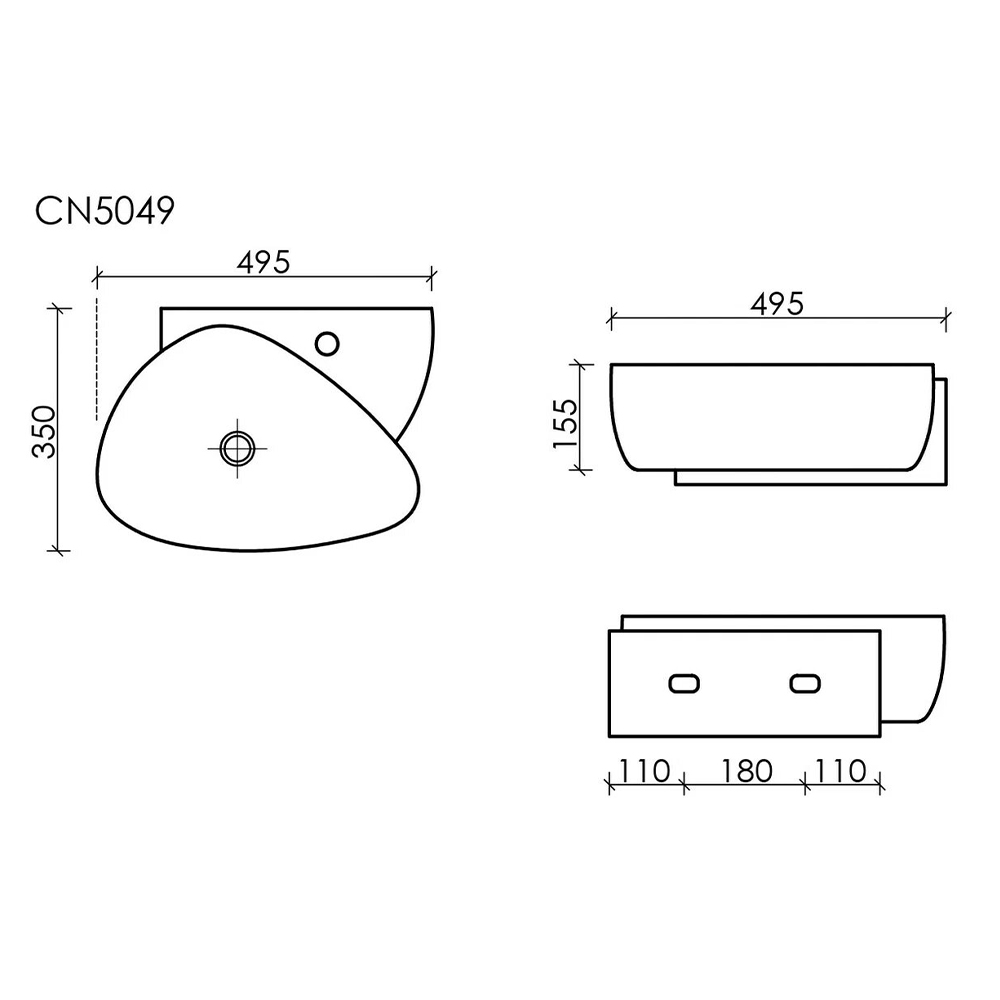 Раковина подвесная Ceramica Nova Element CN5049 белая глянец