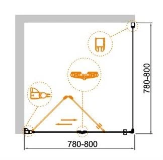 Душевой уголок Cezares Eco 80x80см ECO-O-AS-1-80-C-Cr профиль хром, стекло прозрачное