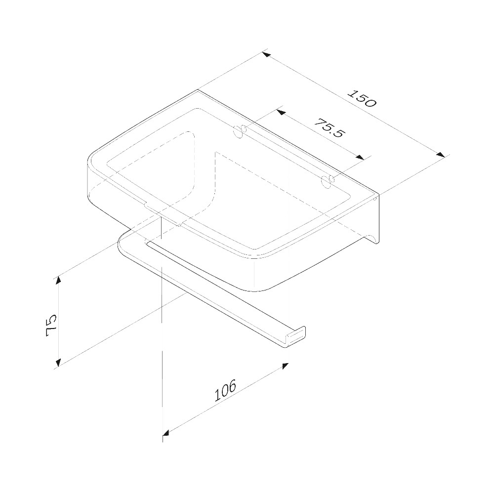 Держатель туалетной бумаги AM.PM Inspire 2.0 A50A341500 с полкой для телефона и контейнером, хром