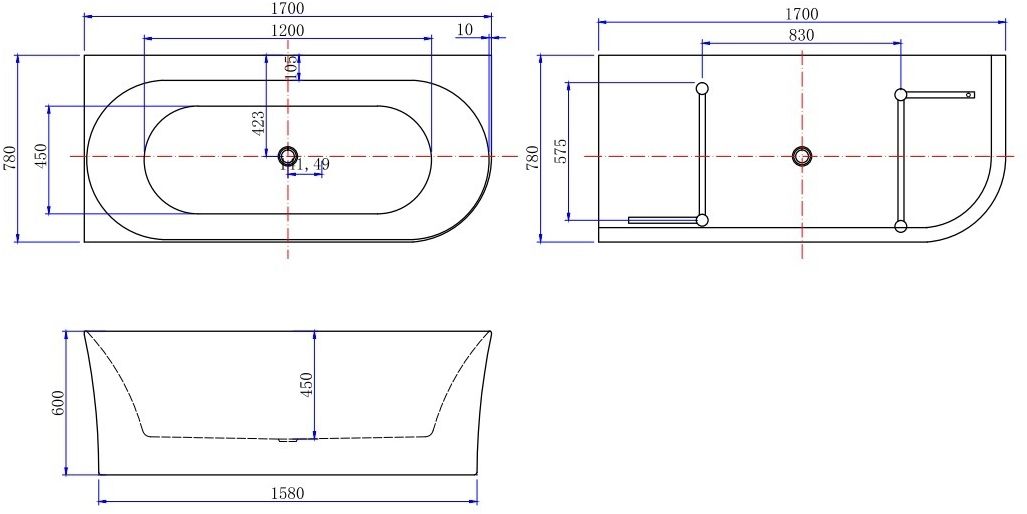 Акриловая ванна Allen Brau Priority 4 А 170x78 2.31004.20A белый глянец