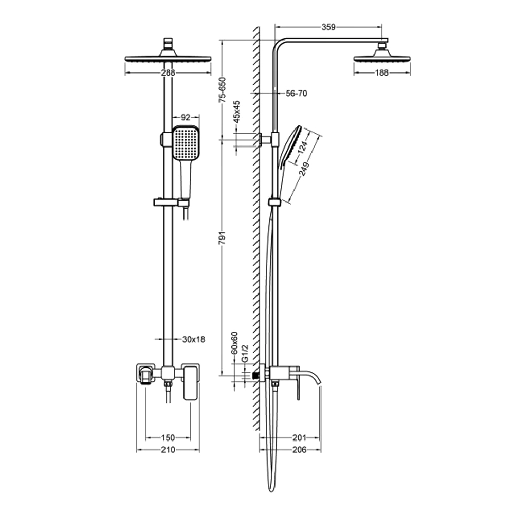 Душевая стойка Timo Selene SX-1013/00 хром