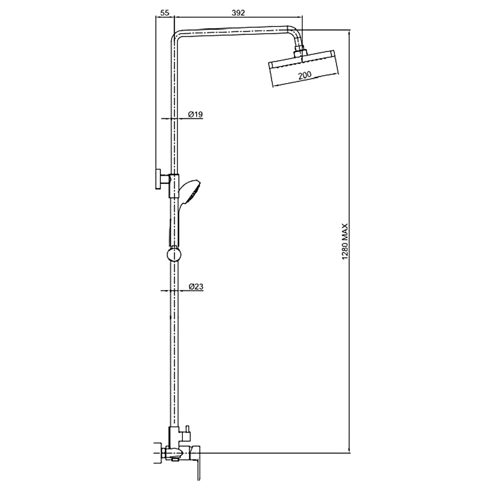 Душевая стойка Bravat Opal С F9125183CP-A1-RUS хром