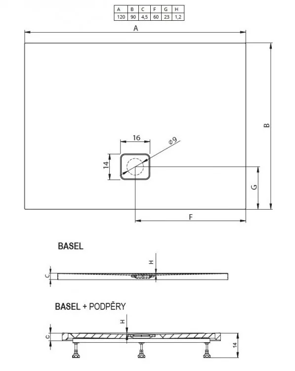 Душевой поддон Riho Basel 90х120см D005024005 белый