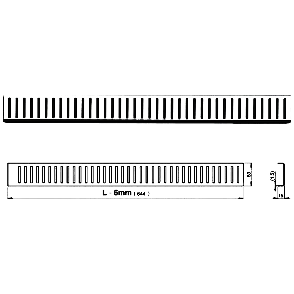 Решетка AlcaPlast Pure 65 PURE-650L хром