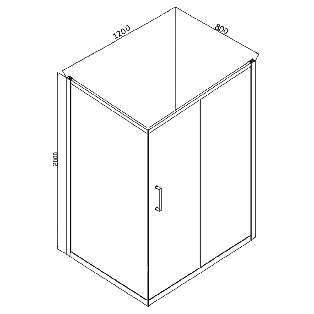 Душевой уголок Bravat Line 120x80см BS120.3101A профиль хром, стекло прозрачное