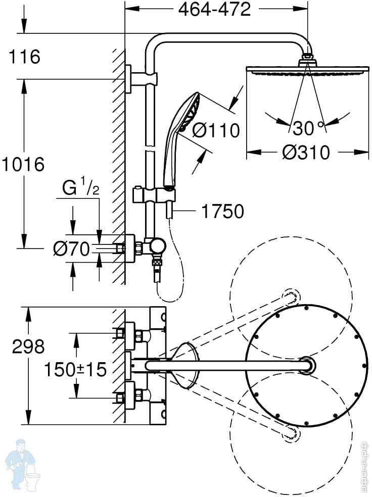 Душевая стойка Grohe Euphoria XXL System 310 26075000 хром