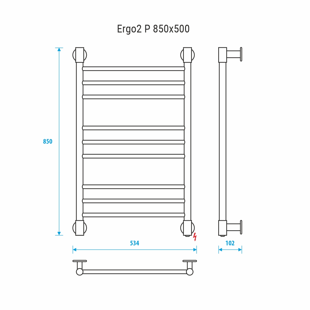 Полотенцесушитель электрический Energy Ergo2 P 85x50 см EETRERGO2P855000000 хром