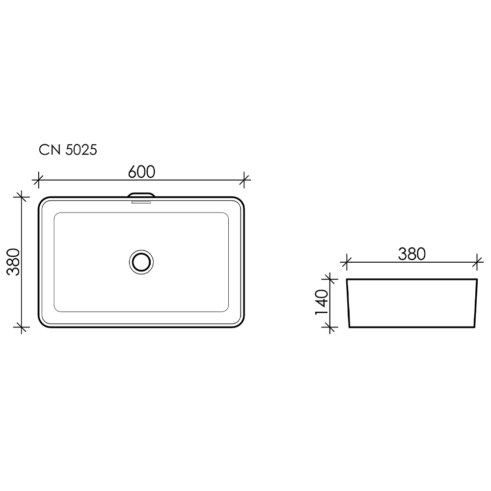 Раковина накладная Ceramica Nova Element CN5025 белая глянцевая