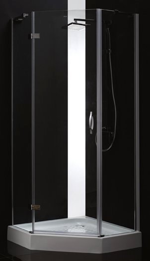 Душевой уголок Cezares Bergamo 100x100см BERGAMO-P-1-100-C-Cr-R-lV профиль хром, стекло прозрачное