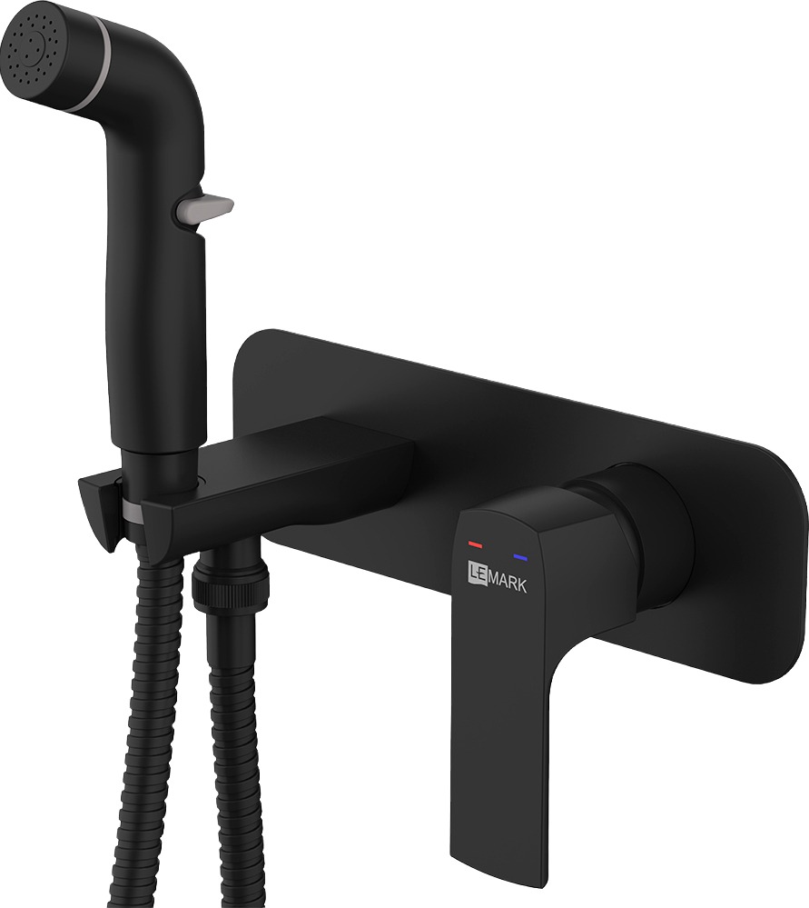Гигиенический душ Lemark Ursus LM7220BL со смесителем, черный матовый