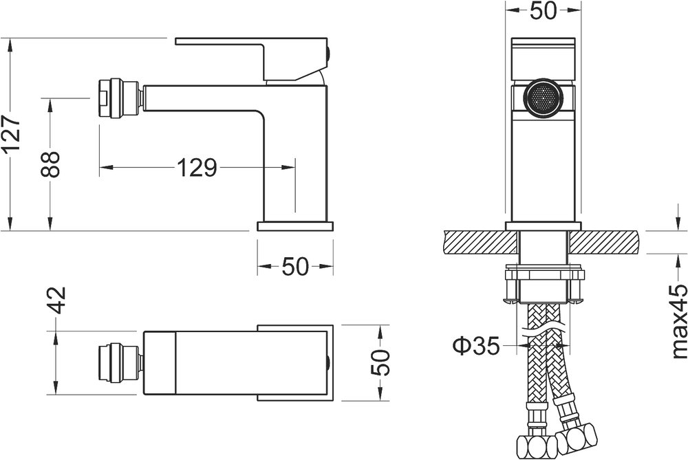 Смеситель для биде Timo Selene 2062/17F золото