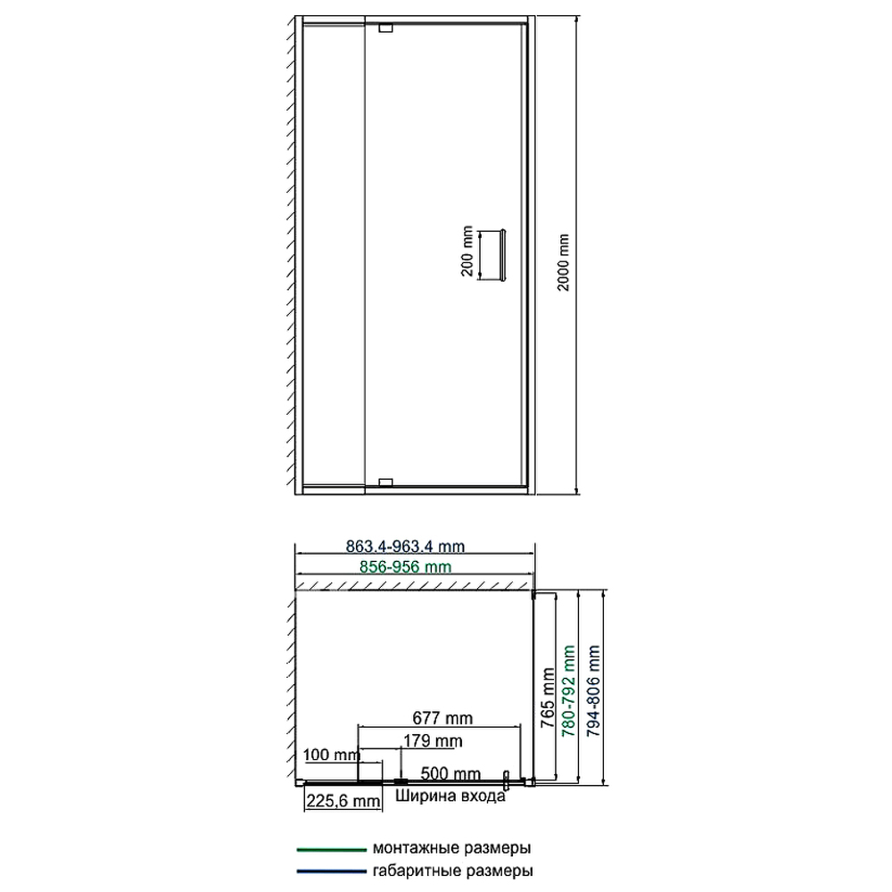 Душевой уголок Wasserkraft Berkel 90x80см 48P20 профиль хром, стекло прозрачное