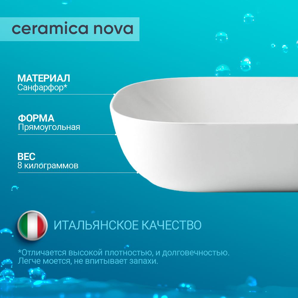 Раковина накладная Ceramica Nova Element CN6009 белая глянцевая