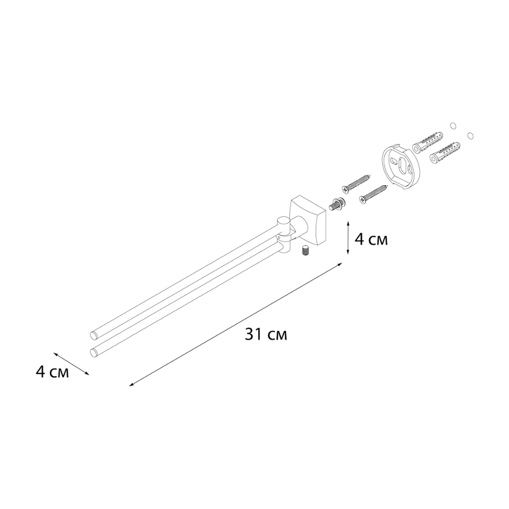 Полотенцедержатель Fixsen Kvadro FX-61302A хром