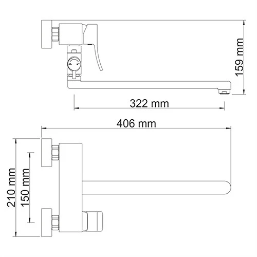 Смеситель для ванны с душем Wasserkraft Aller 1062L хром