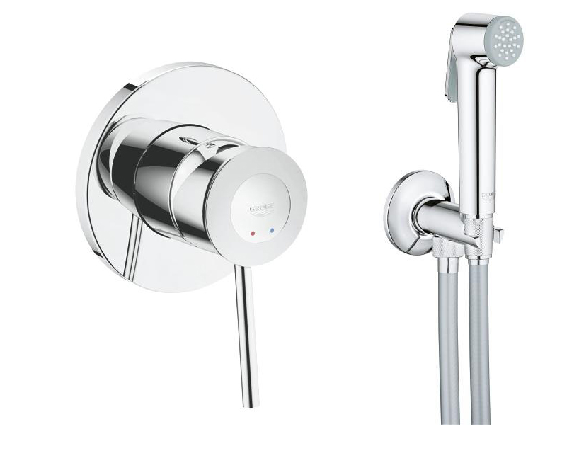 Гигиенический душ Grohe BauClassic 124902 со смесителем, хром