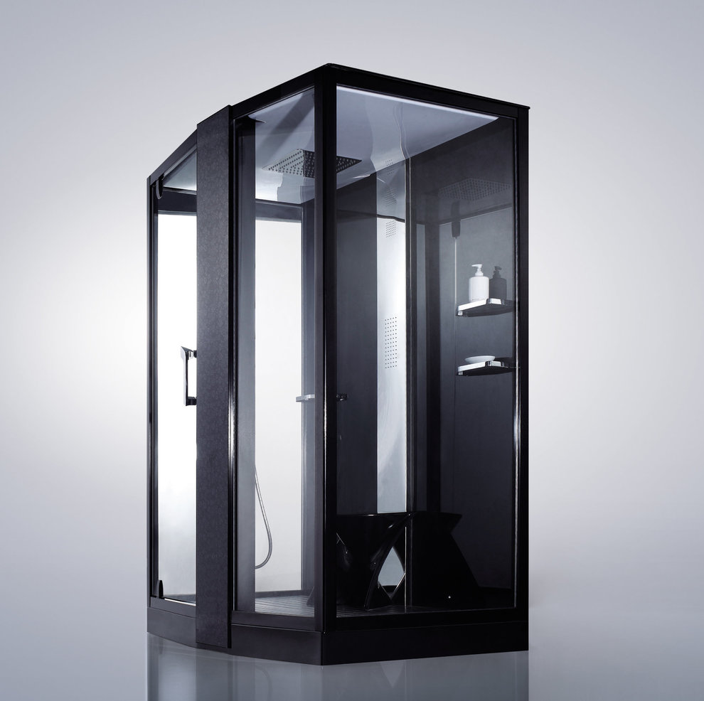 Душевая кабина Orans 150х100см SR-89102RS профиль черный, стекло прозрачное