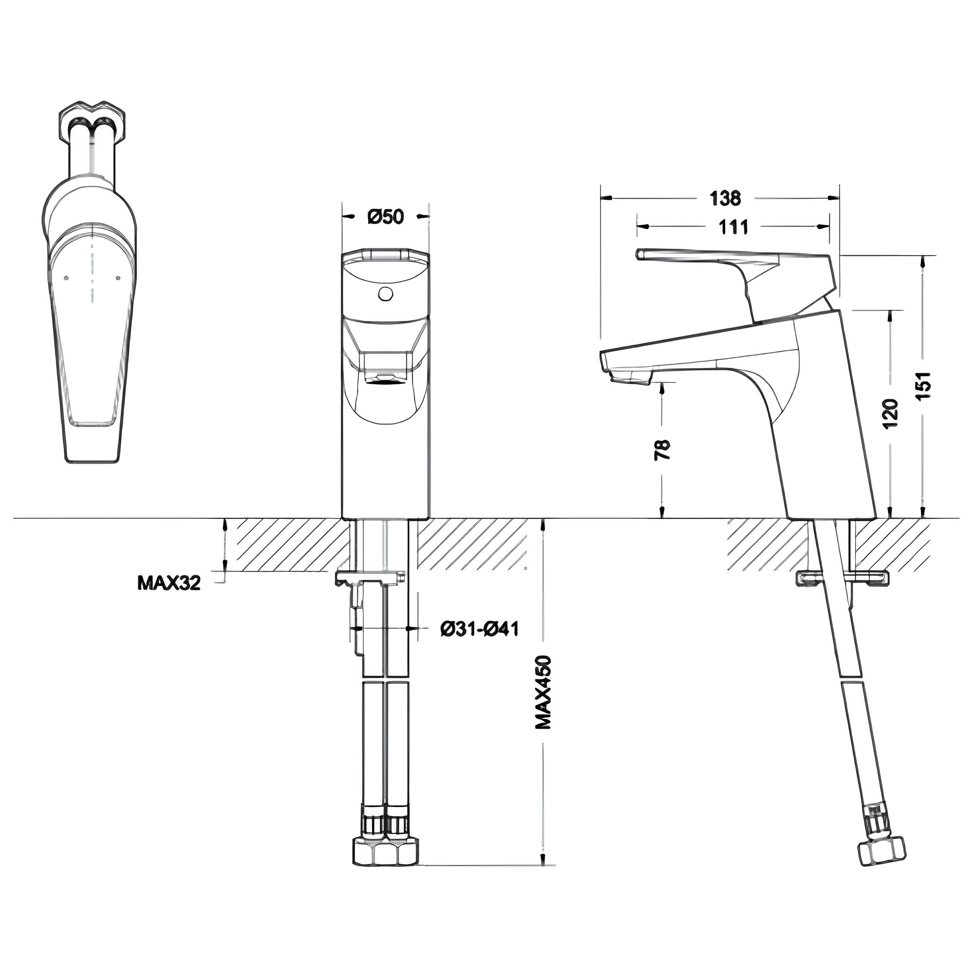 Смеситель для раковины Bravat Line F15299C-1 хром