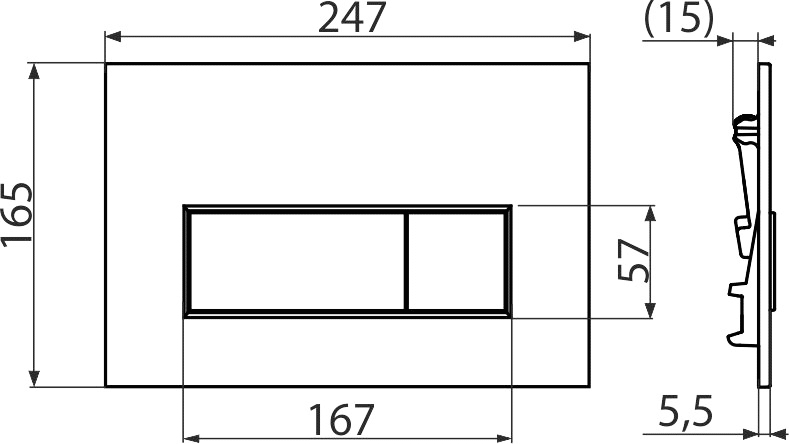 Кнопка смыва AlcaPlast THIN M572 xром матовая
