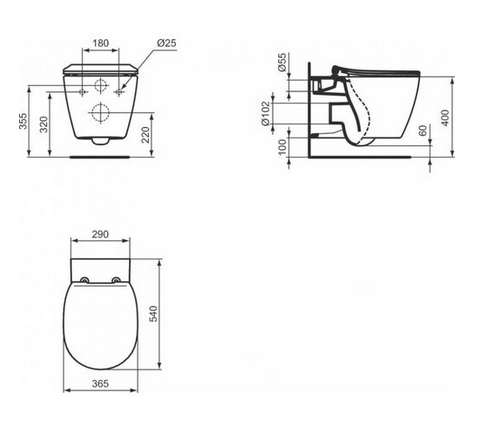Чаша для унитаза подвесного Ideal Standard Connect Air AquaBlade E005401