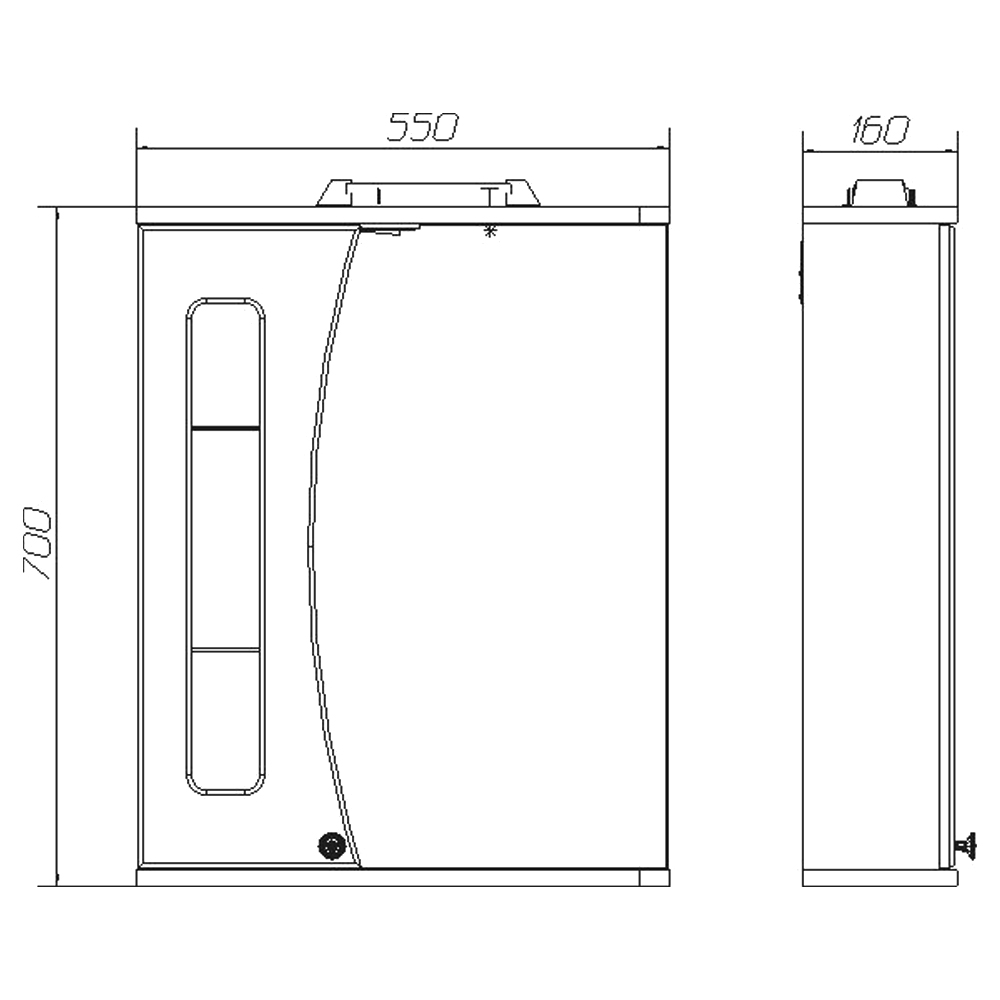 Зеркало DIWO Муром L, 55 MUR.Z.55/P/W с подсветкой