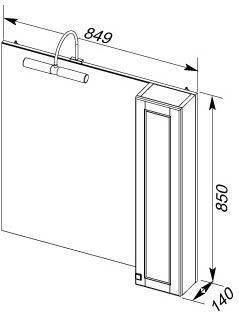 Зеркало-шкаф Aquanet Честер 85 186400 белый