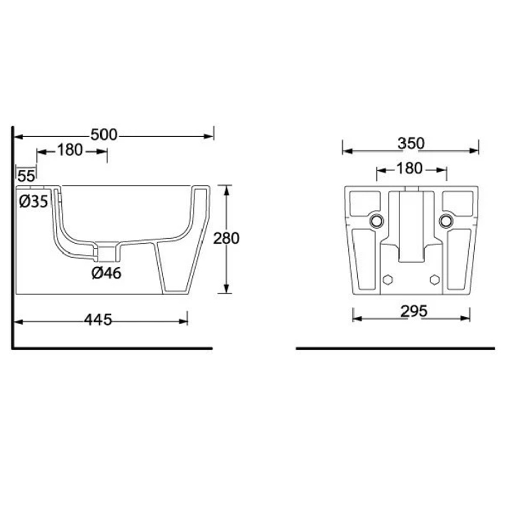 Биде подвесное BelBagno ALISE BB540BH белый глянец