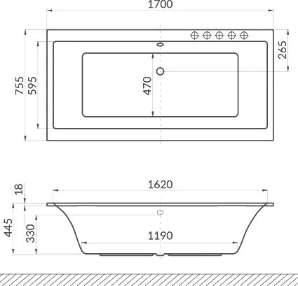 Акриловая ванна Excellent Pryzmat 170x75 WAEX.PRY17WHS белая глянцевая