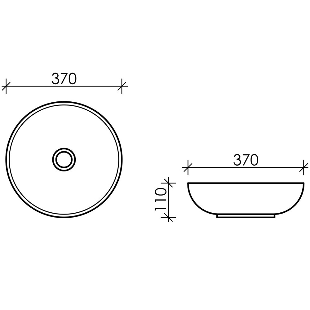 Раковина накладная Ceramica Nova Element CN6020 белая глянцевая