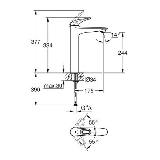 Смеситель для раковины Grohe Eurostyle New 23570003 хром