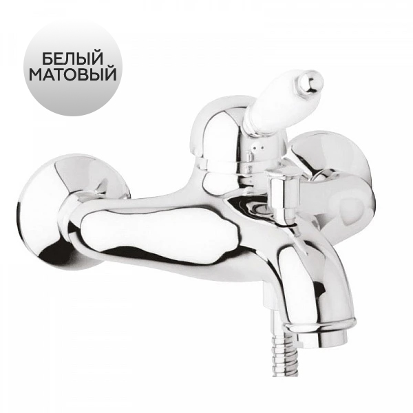 Смеситель для ванны с душем Cezares ELITE-VM-BIO белый матовый