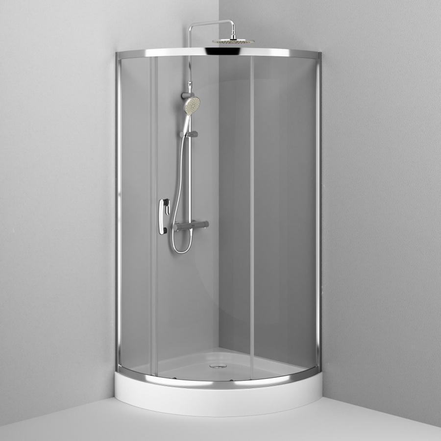 Душевой уголок AM.PM Like 90x90см W83G-315-090CT профиль серебро, стекло прозрачное
