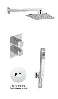 Душевой комплект Cezares UNIKA-DSIPQ-T-20-BIO с внутренней частью, белый матовый