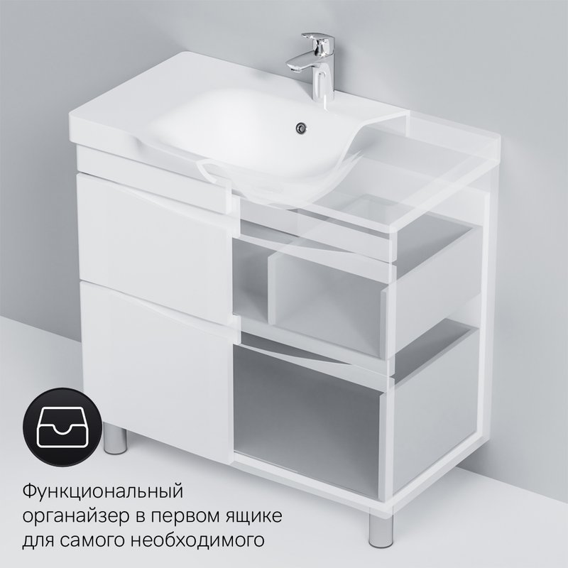 Тумба с раковиной AM.PM Like 80 напольная, белый глянец Тумба с раковиной AM.PM Like 80 напольная, белый глянец