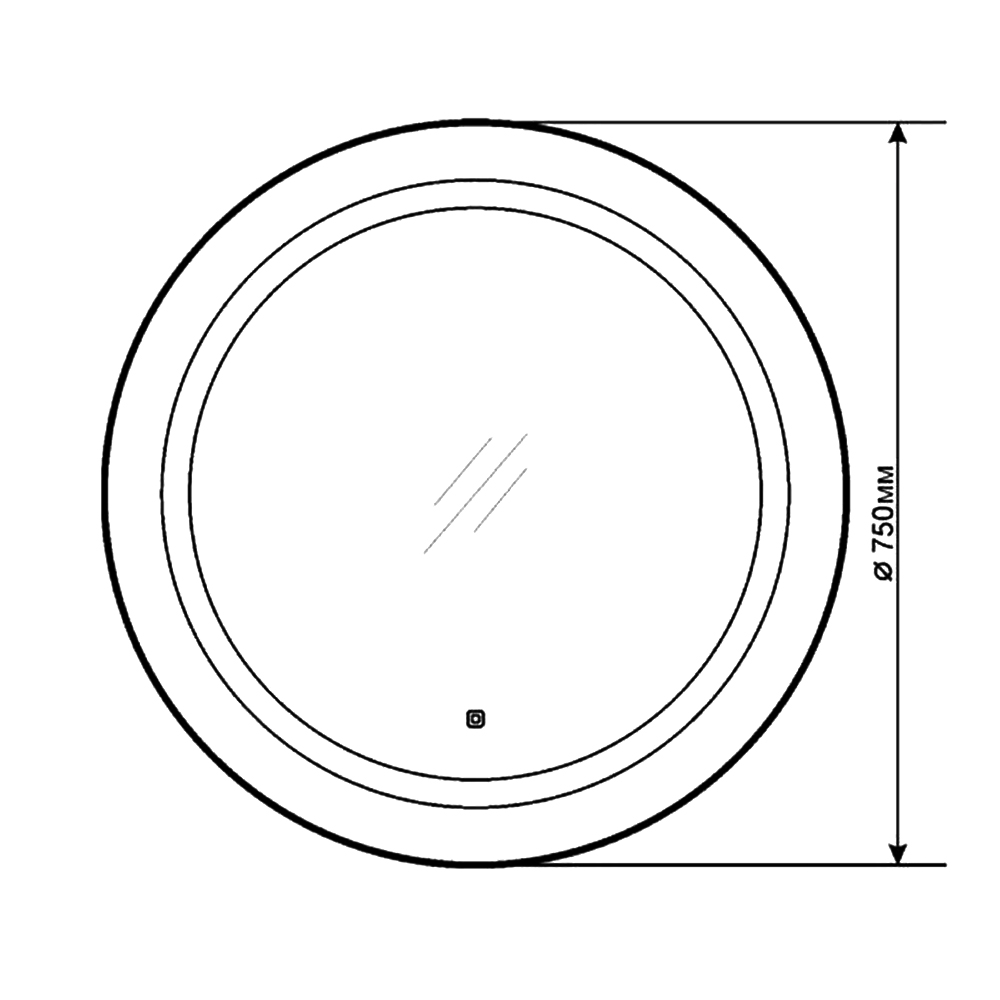Зеркало Comforty Круг 75 00-00013782CF с подсветкой