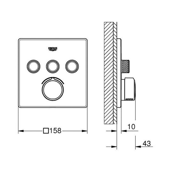 Термостатический смеситель Grohe Grohtherm SmartControl 29149000 для душа, хром