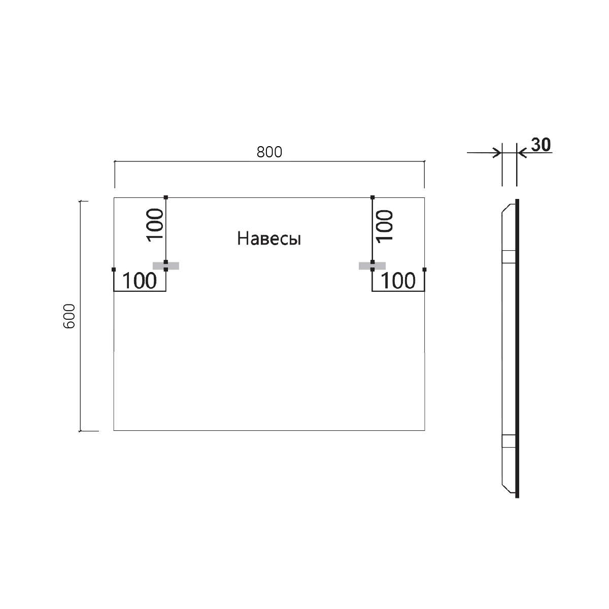 Зеркало LED Vincea VLM-3VN800-2 800х600