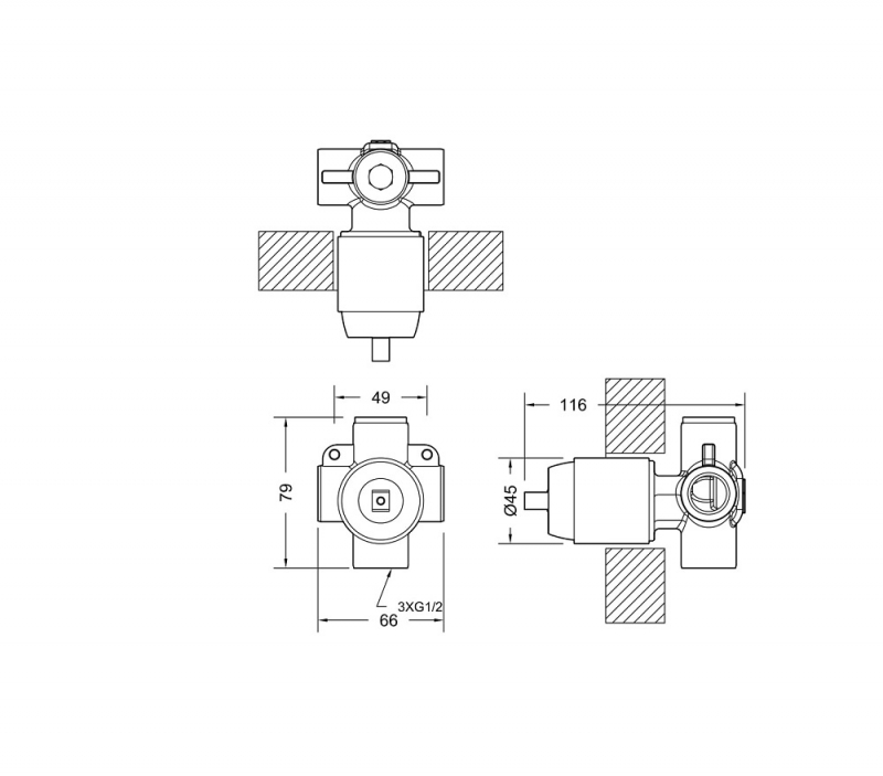 Скрытая часть Bravat Built-in D999CP-ENG