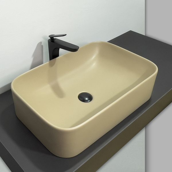 Раковина накладная Comforty 78575MC-60 бежевая матовая