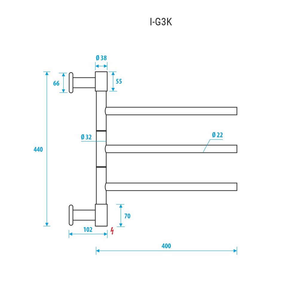 Полотенцесушитель электрический Energy I chrome G3K 44х44 см EETR00IG3K000000000 хром