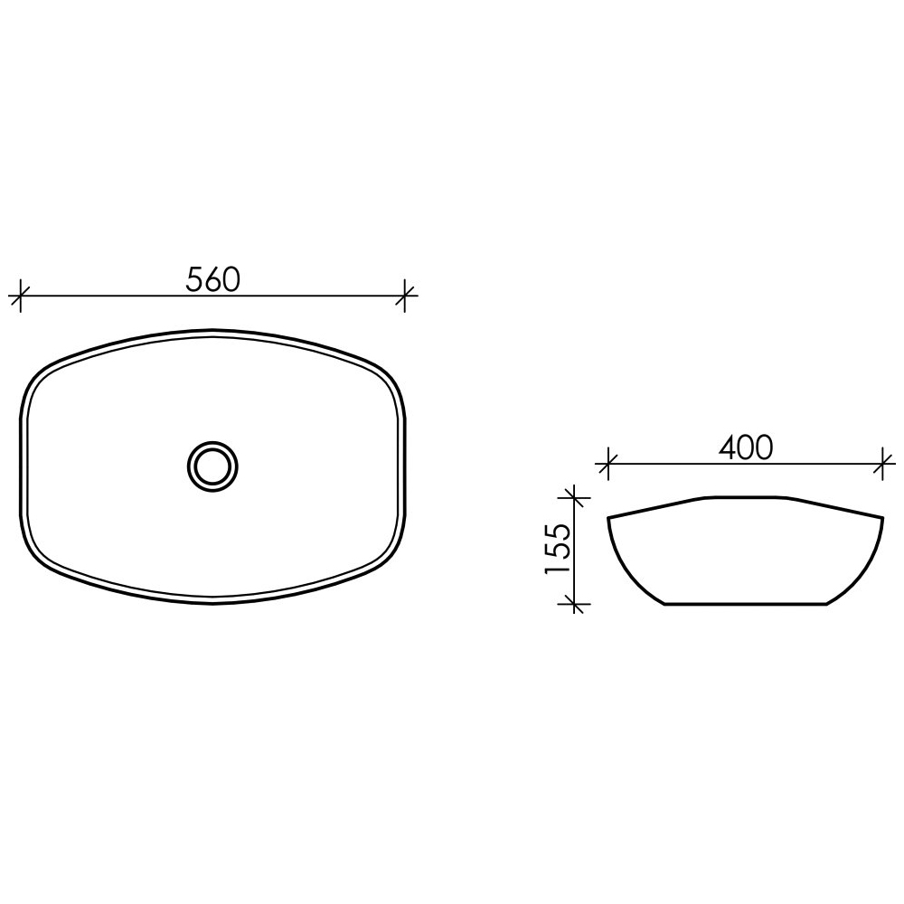 Раковина накладная Ceramica Nova Element CN5016 белая глянцевая