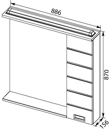 Зеркало-шкаф Aquanet Сити 90 L 158575 белый/темное дерево