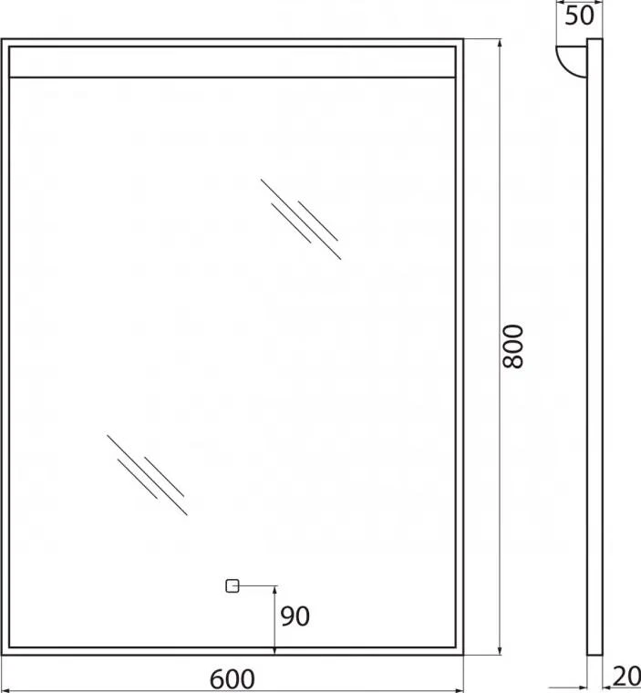 Зеркало BelBagno SPC-UNO-600-800-TCH